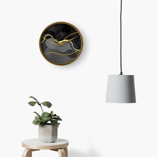 Shades of Grey Wavy Wall Clock