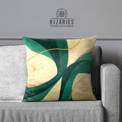 SuperSoft Beige Green Geometric