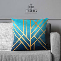 Thumbnail for SuperSoft Teal Art Deco Throw Pillow