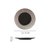 Black with Silver Edges Porcelain Plates
