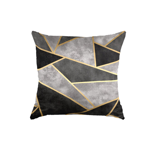 SuperSoft Grey Gold Triangle Throw Pillow