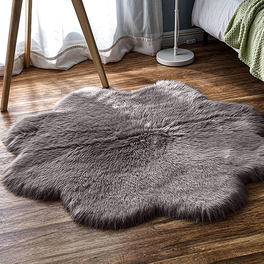 SuperSoft Imitation Faux Rabbit Fur Flower Mat