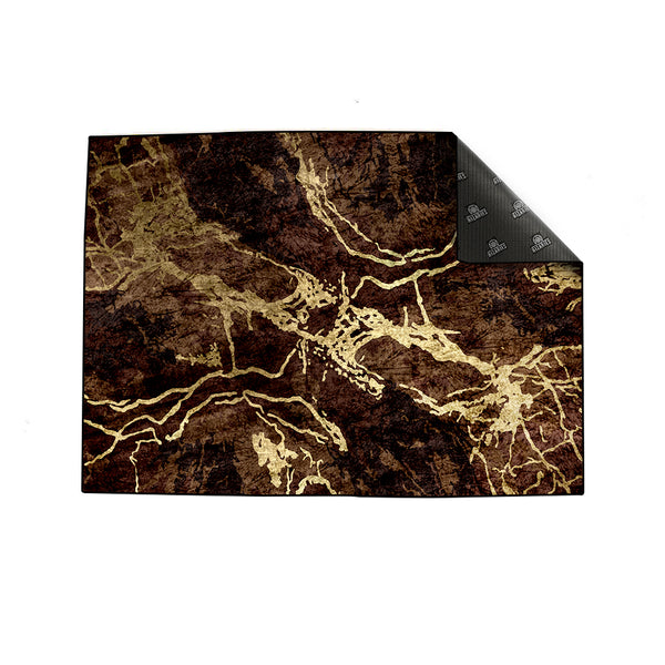 Brown Gold Marble Centerpiece (Rug)