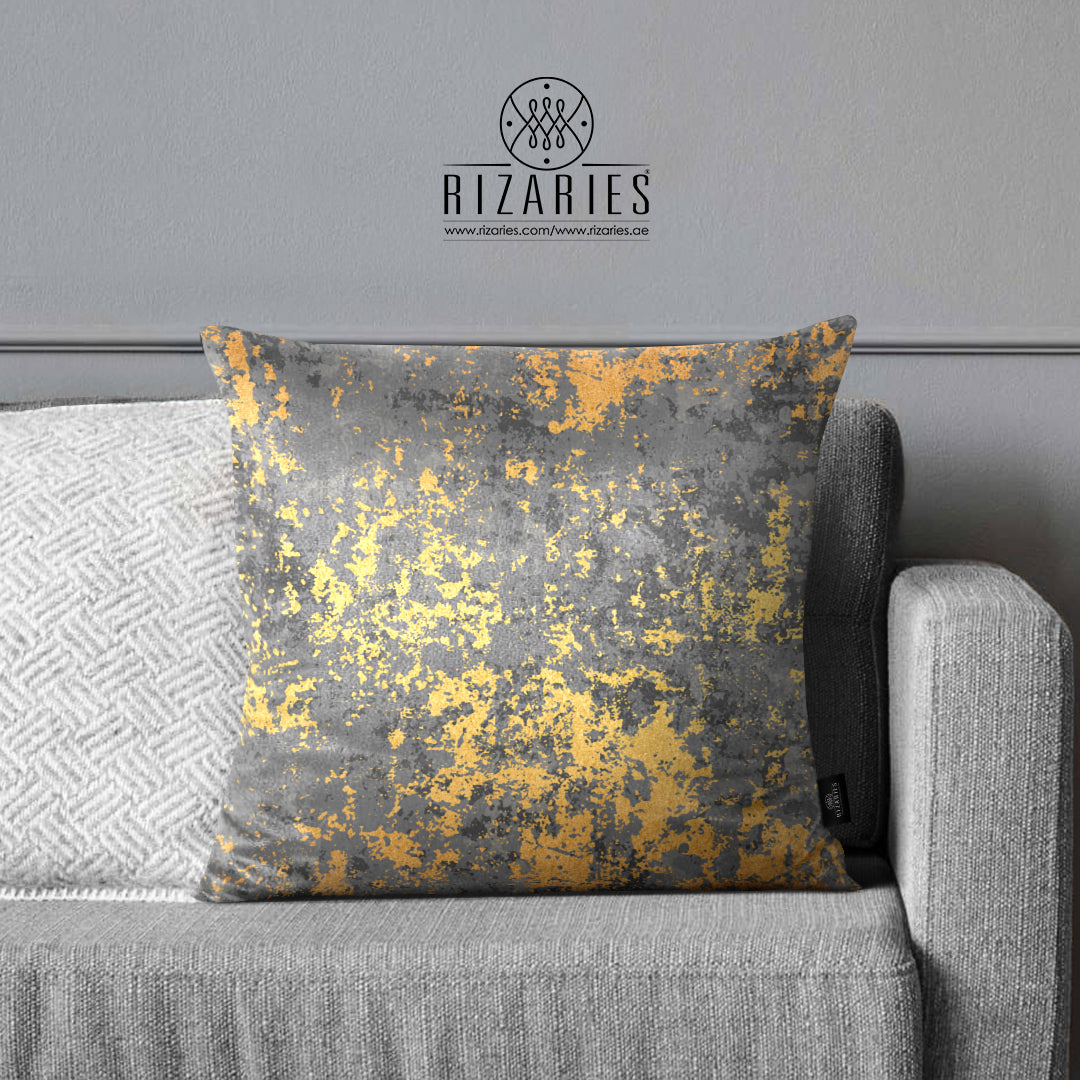 SuperSoft Lite Grey with Gold Throw Pillow