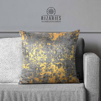 Thumbnail for SuperSoft Lite Grey with Gold Throw Pillow