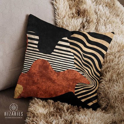 SuperSoft Black Rust Geometric Wave