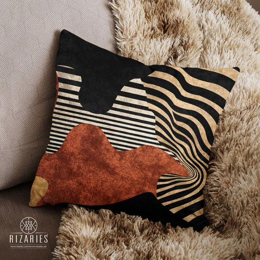 SuperSoft Black Rust Geometric Wave