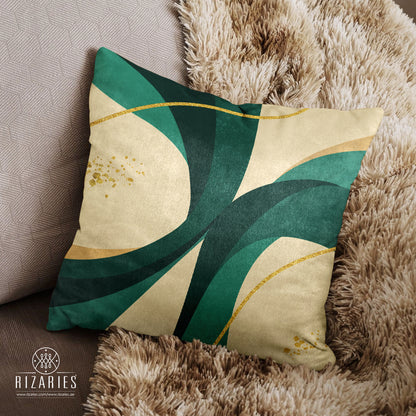 SuperSoft Beige Green Geometric