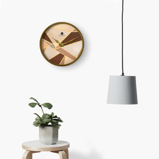 Copper Geometric Wall Clock