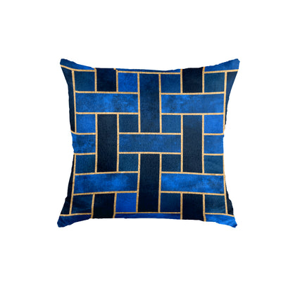 SuperSoft Blue Gold Geometric Pattern