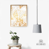 Thumbnail for White Gold Abstract Canvas Painting