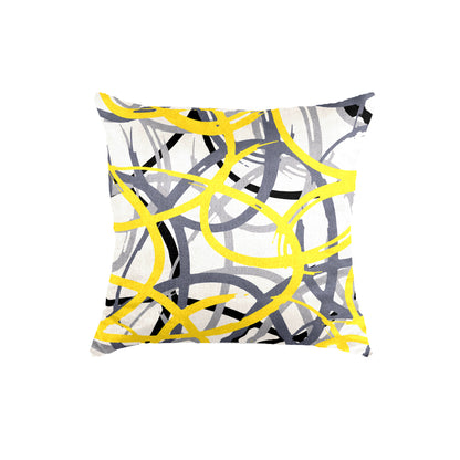 SuperSoft Yellow Grey Rope Throw Pillow