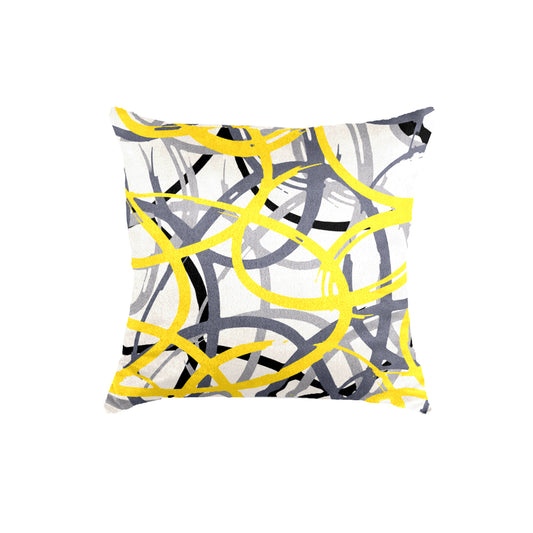 SuperSoft Yellow Grey Rope Throw Pillow