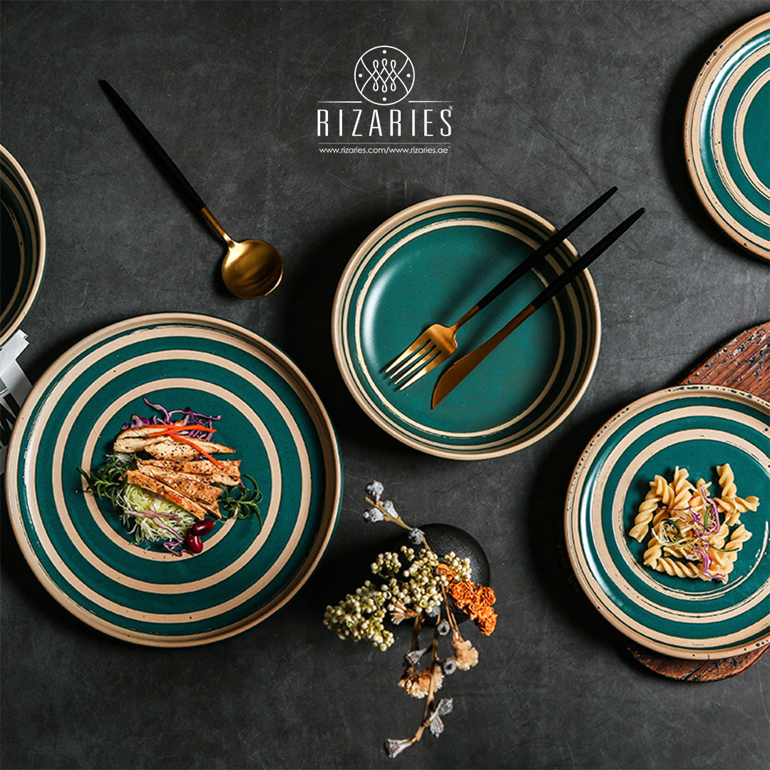 Green Pattern Porcelain Plates