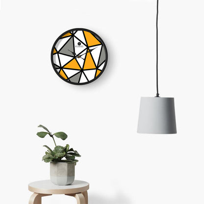 Yellow Geometric Wall Clock