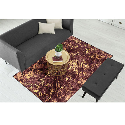 Brown Gold Abstract Centerpiece (Rug)