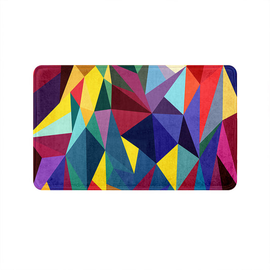 SuperSoft Colorful Traingle Geometric Door Mat