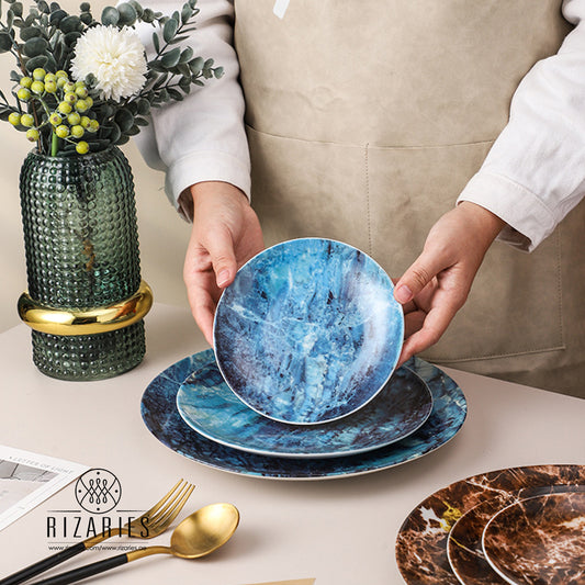 Lite Blue Pattern Porcelain Plates