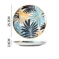 Lite Blue Leaves Porcelain Plates