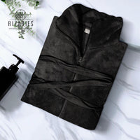 Thumbnail for Soft Coral Fleece Zipper Bathrobe