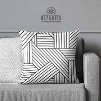 SuperSoft Black White Striped Geometric