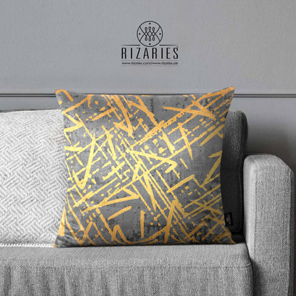 SuperSoft Lite Grey Gold Abstract Lines