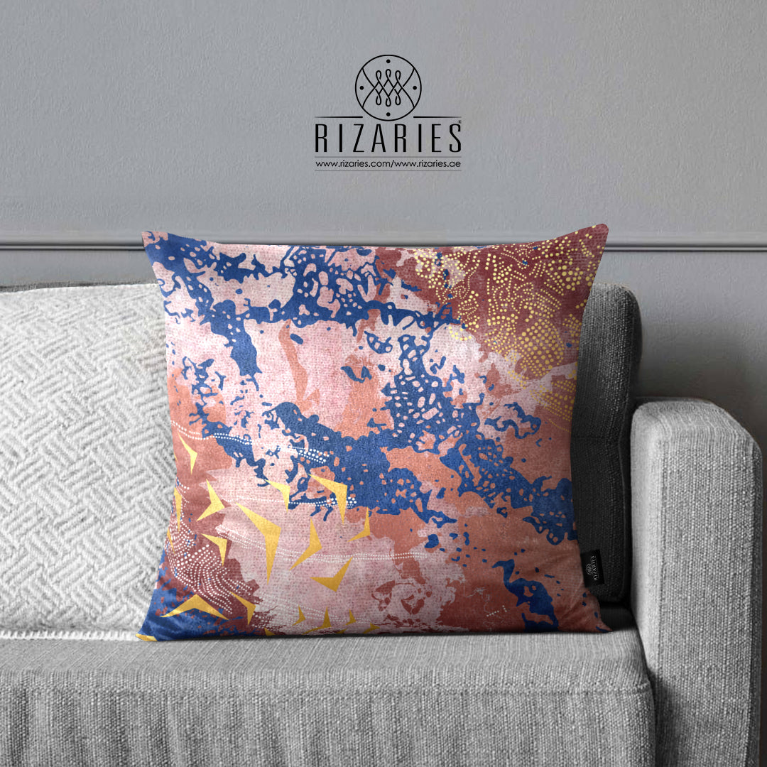 SuperSoft Pink Navy Abstract Pattern Throw Cushion