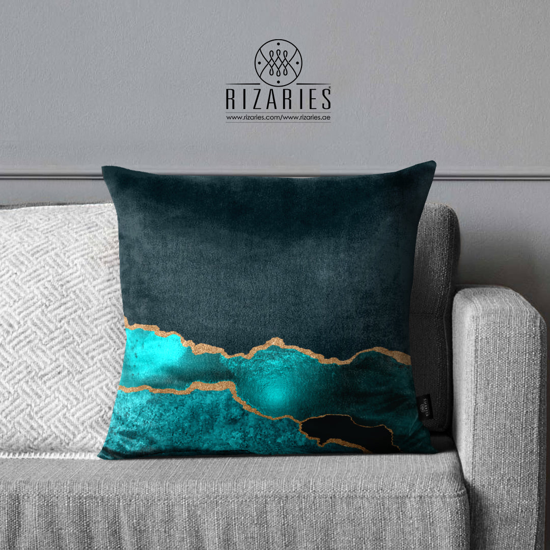 SuperSoft Shades of Teal Abstract Throw Pillow