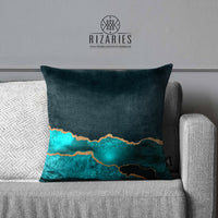 Thumbnail for SuperSoft Shades of Teal Abstract Throw Pillow