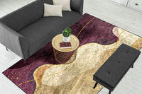 Thumbnail for Purple Burgundy Wavy Centerpiece (Rug)