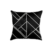 Thumbnail for SuperSoft Black & Silver Geometric Throw Cushion