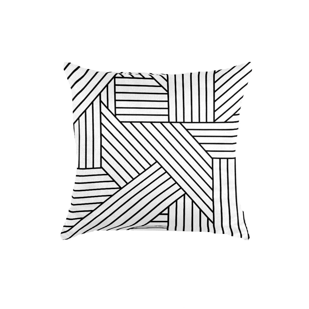 SuperSoft Black White Striped Geometric