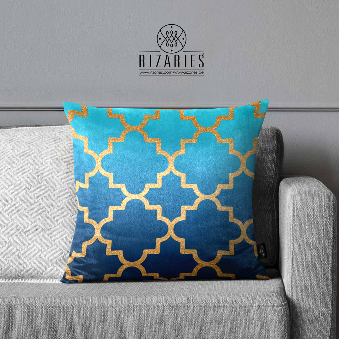 SuperSoft Teal Quatrefoil Throw Pillow