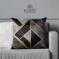 Thumbnail for SuperSoft Grey Geometric Throw Pillow