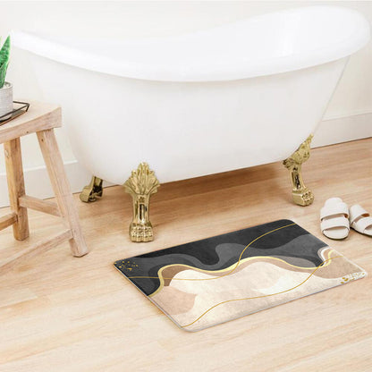 SuperSoft Beige Grey Wavy Door Mat