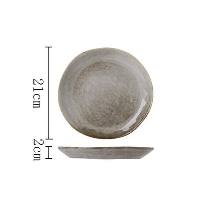 Rustic Stone Grey Porcelain Plates
