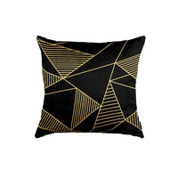 Thumbnail for SuperSoft Black Gold Triangle Throw Cushion