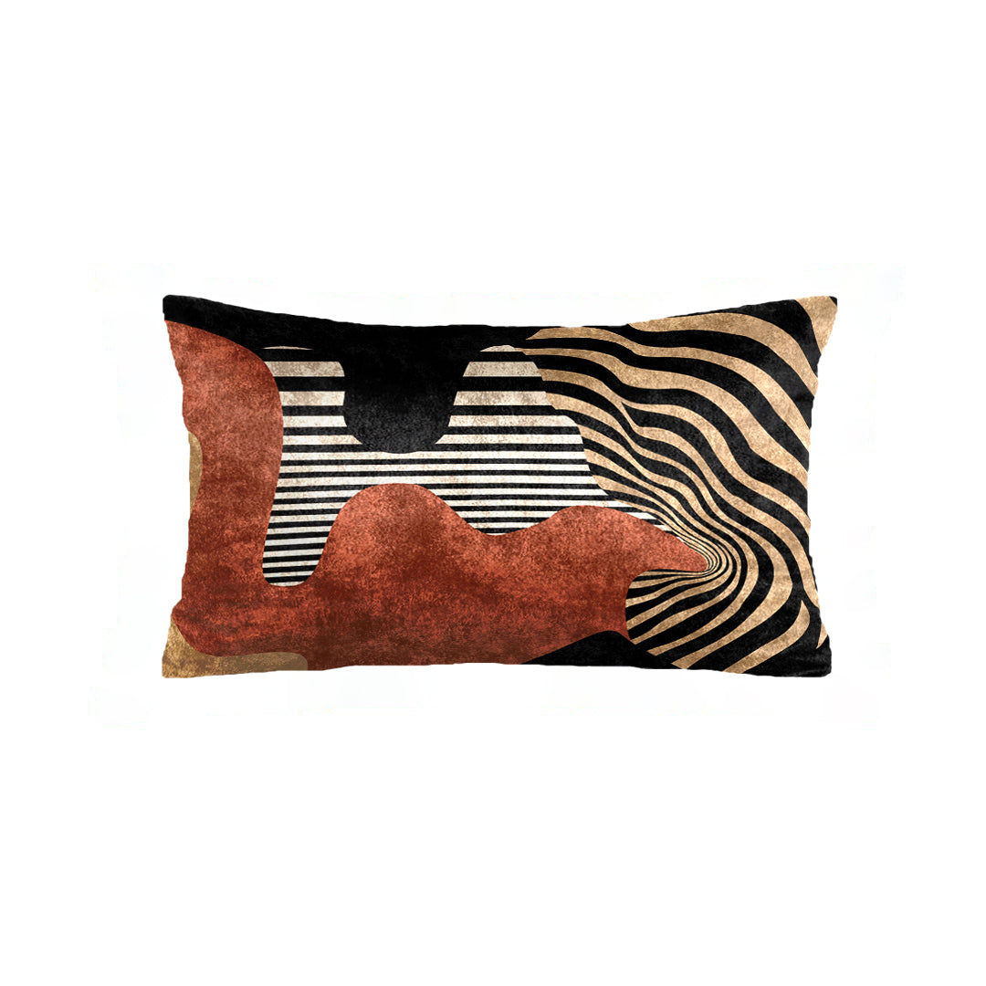SuperSoft Black Rust Geometric Wave Rectangle