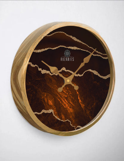 Brown Lava Abstract Wall Clock