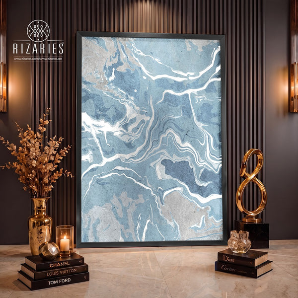 Powder Blue Marble Canvas Painting