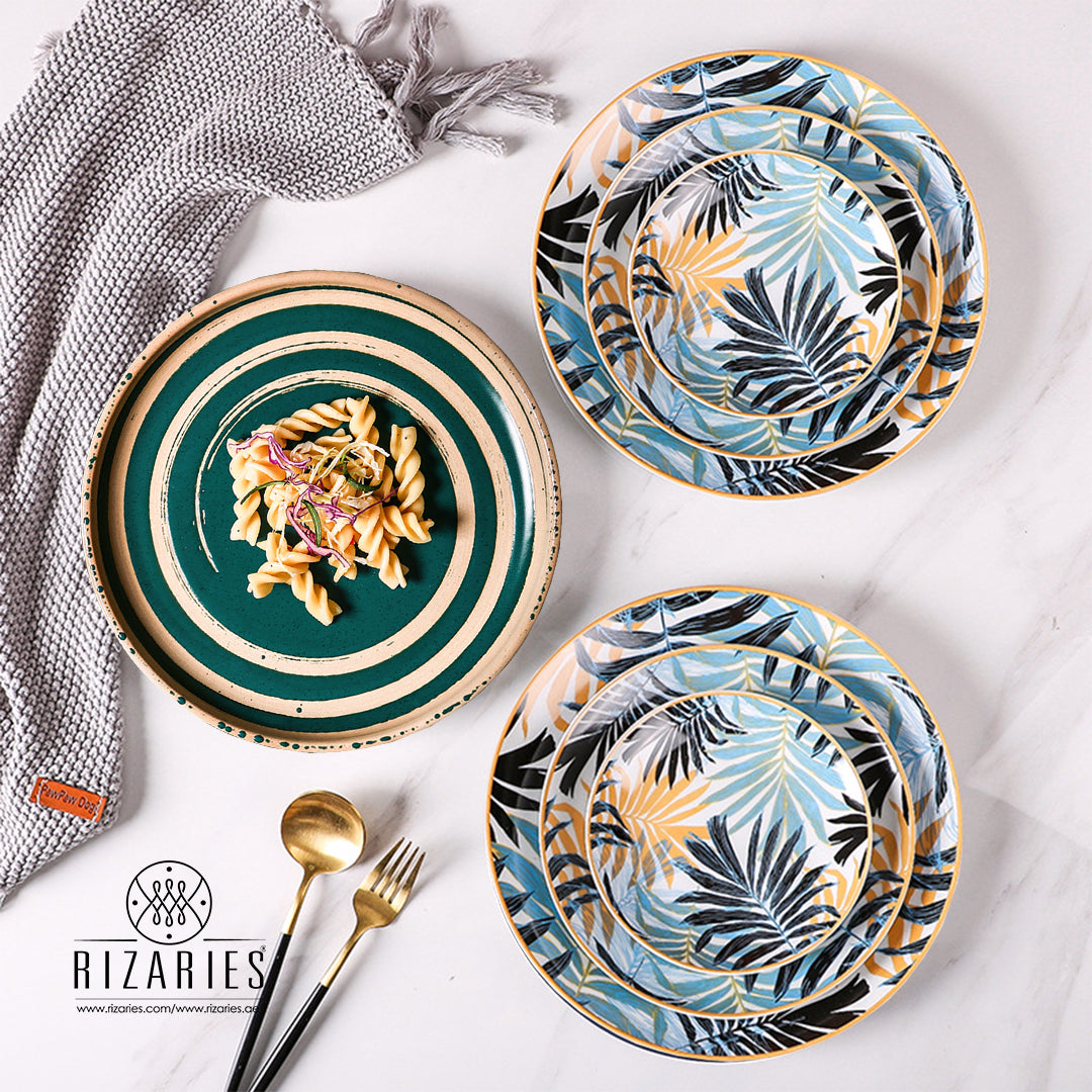 Lite Blue Leaves Porcelain Plates