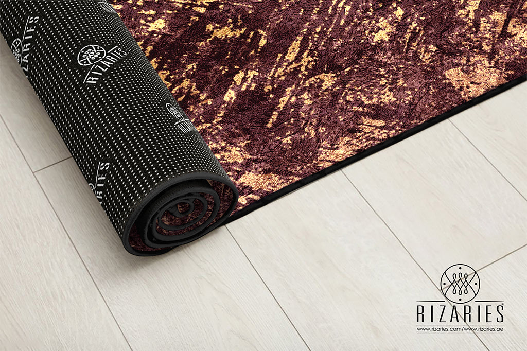 Brown Gold Abstract Centerpiece (Rug) (CLEARANCE SALE)