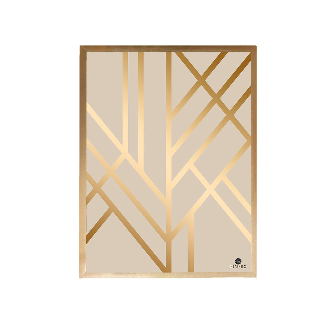 Beige Art Deco Canvas Painting