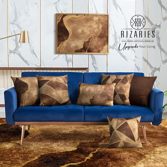 Copper Abstract Throw Cushions Set of 6