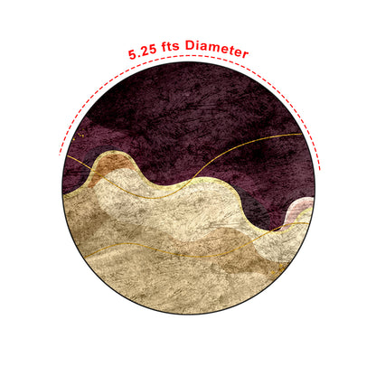 Purple Wavy Round Centerpiece (Rug)