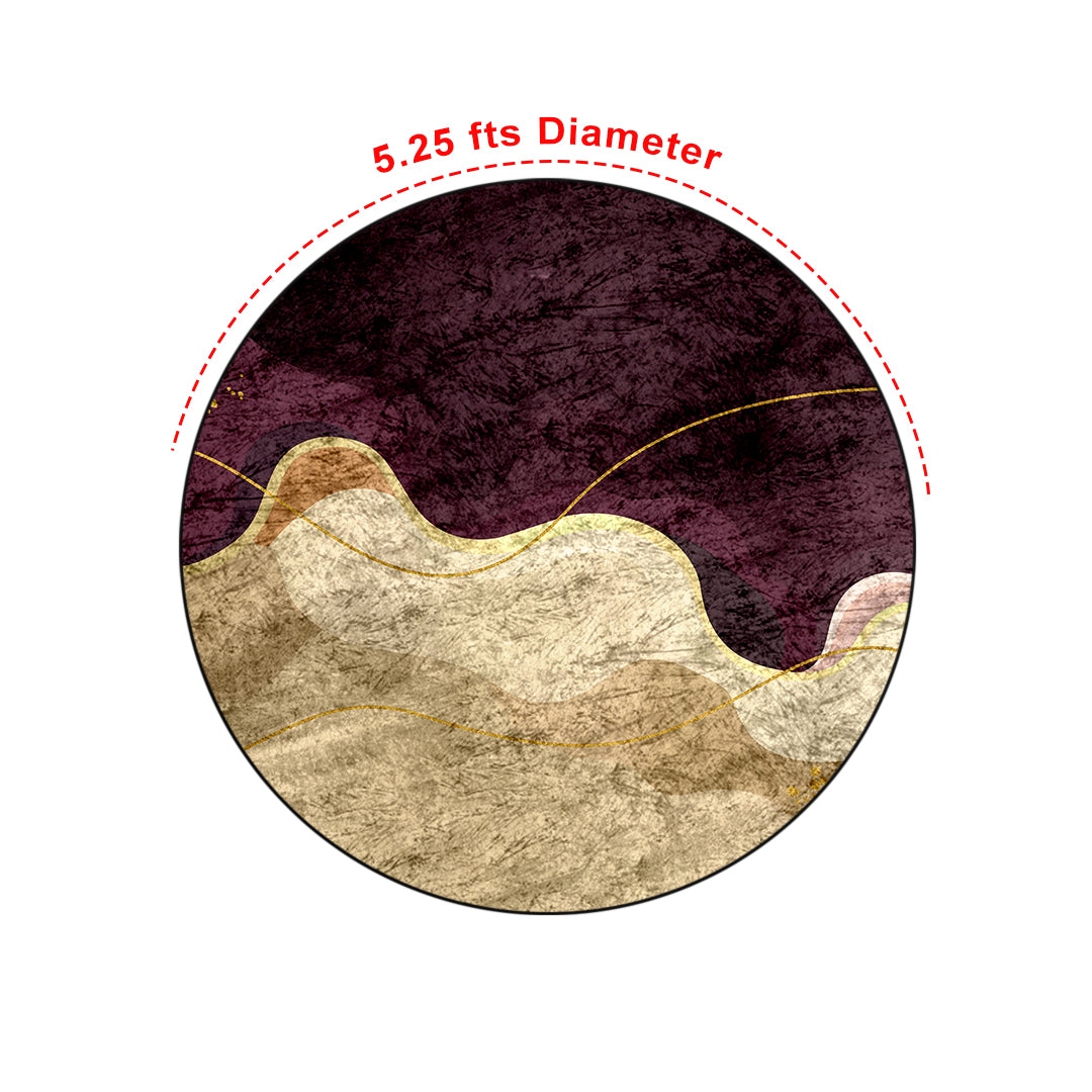 Magenta Purple Burgundy Wavy Round Centerpiece (Rug)