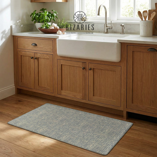 Minimal Linen Texture Kitchen Mat
