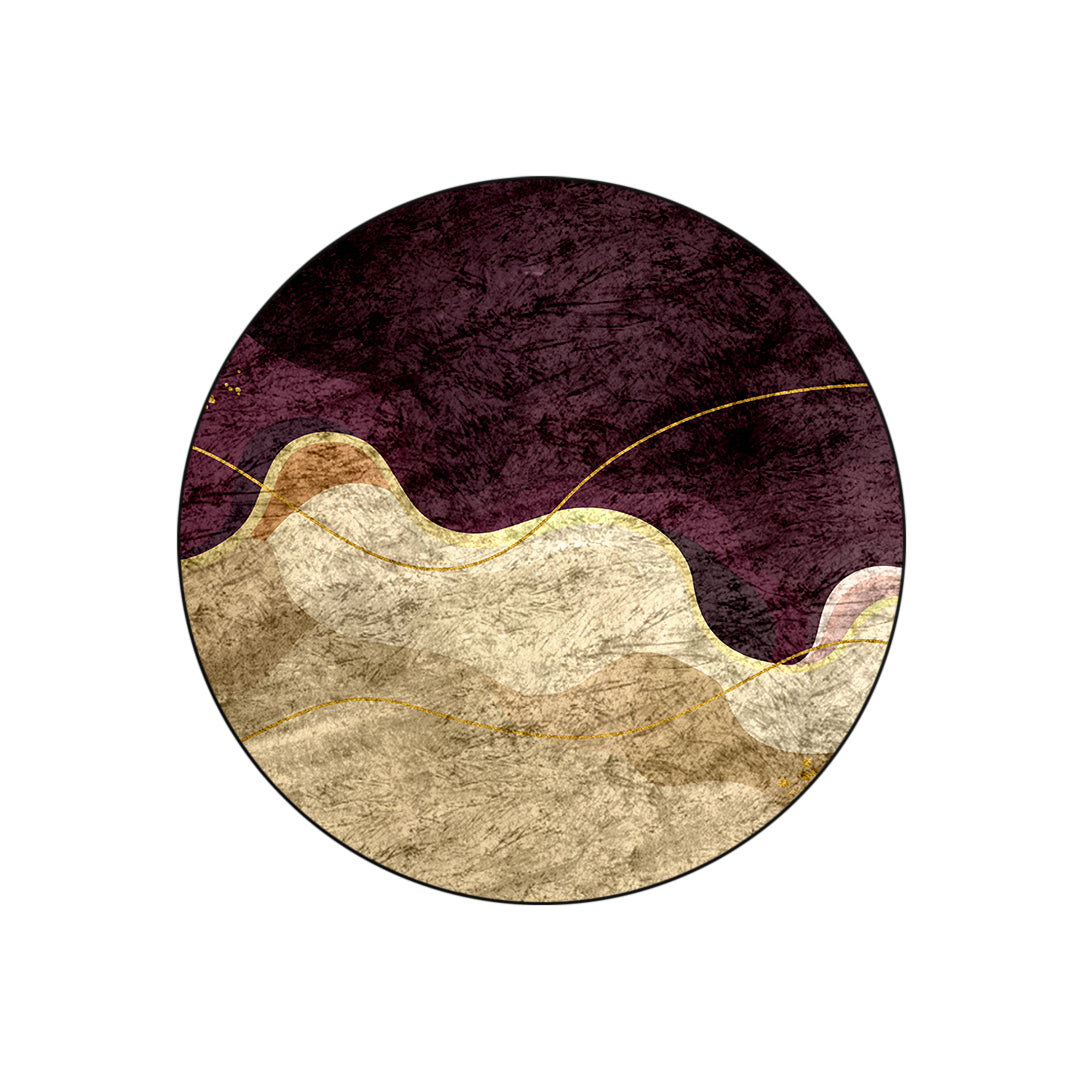 Purple Wavy Round Centerpiece (Rug)