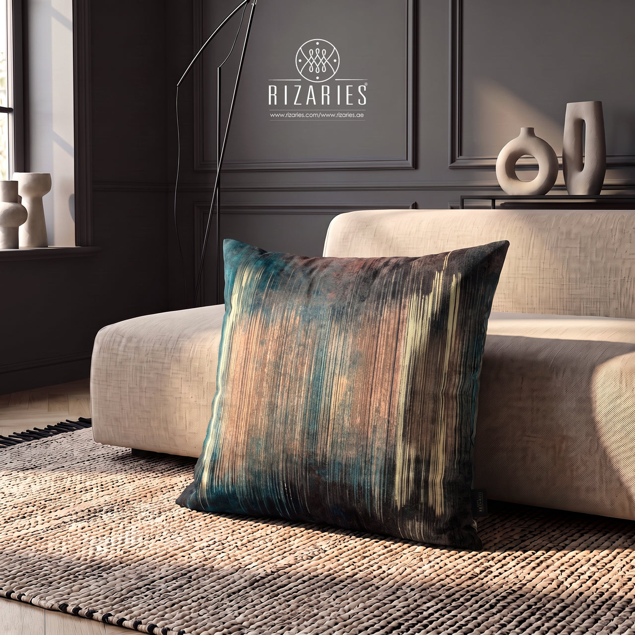 (26"x26") Supersoft Ombre Lines FLOOR Cushion Cover