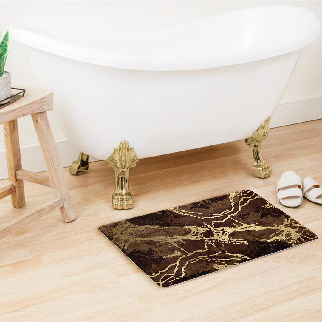 SuperSoft Brown Gold Marble Door Mat